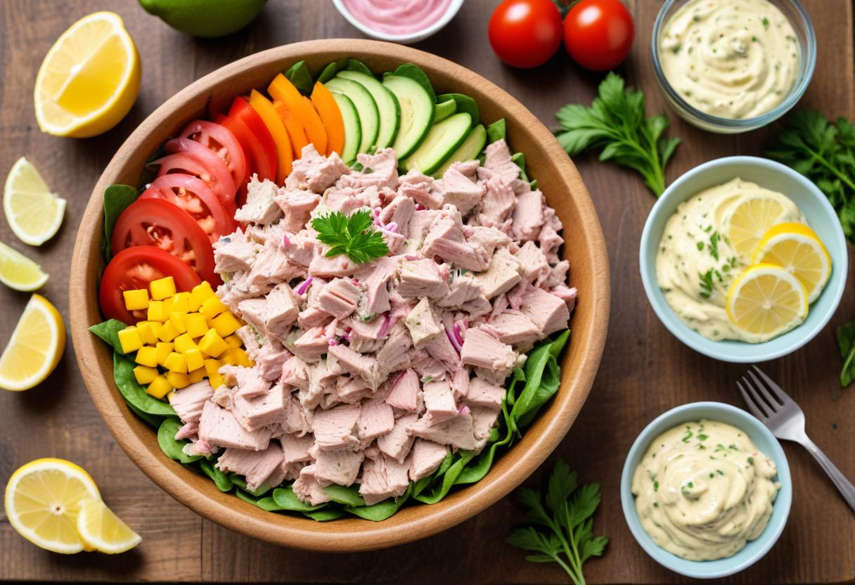 Krispig och krämig tonfisksallad för alla tillfällen! illustration