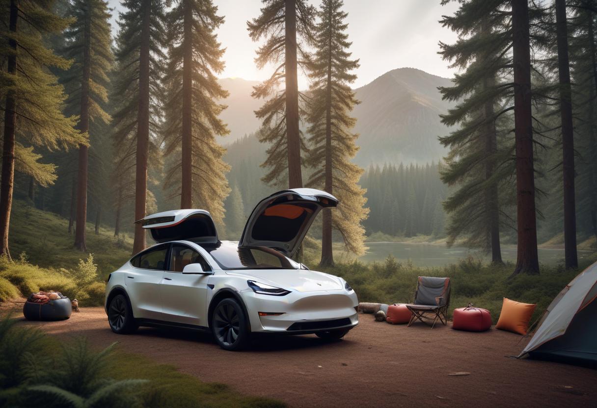 Uppblåsbar madrass till Tesla illustration