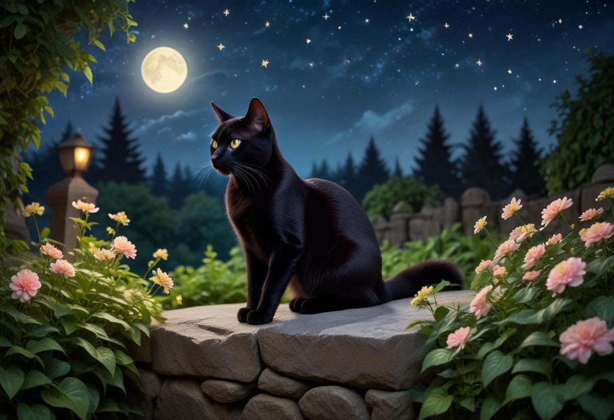 Svart katt illustration